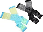 HOUDERCO Men Women Compression Socks Open Toe Stance Socks High Elasticity Leg Support Black Wide Calf Size Xl for Pilates Yoga
