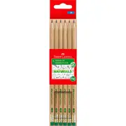 Faber-Castell Natural 2B Graphite Pencil with Eraser 6pk