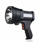 Rechargeable Spotlight,Super Bright 1000,000 LM LED Flashlight Handheld Spotlight 10000mAh Long Lasting Large Flashlight Searchlight and Flood Camping Flashlight with Foldable Tripod Black