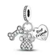 MULA 1PC Coffee Pet Moon Star Silver Plated Pendant Fit Original Snake Chain Cha