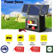 Electric Fence Solar Energiser 8km Giantz PET Cattle Horses Sheep Farm 0.3J AUS