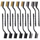 15Pc Stainless Steel Nylon Brass Scrub Brushes Metal Remover Mini Wire Brush Set