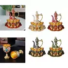 Teapot Tea Tray Metal Cups Metal Wine Glass Jug Set for Party Wedding Hotel