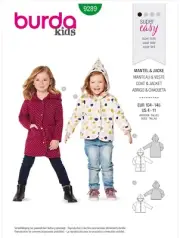 BURDA SEWING PATTERN 9289 CHILDREN'S 4-11 EASY SEMI-FITTED HOODED COAT & JACKET
