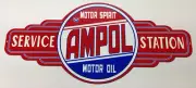 AMPOL SERVICE STATION METAL MADE TUFF TIN SIGN BAR MAN CAVE HOT ROD