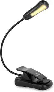 Rechargeable 3000K LED Book Light, Easy Clip on Reading Lights for Reading in Be