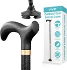Vive Ultra-Lightweight Quad Cane with Pivot Base - Carbon Fiber Weighs Only 11 O
