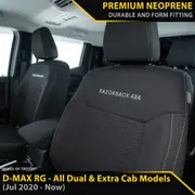 Isuzu D-Max RG - SX Dual & Extra Cab GP6 Premium Neoprene 2x Front Seat Covers (Made to Order)