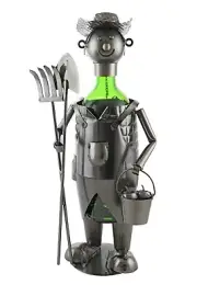 Corn Cob Farmer Metal Wine Bottle Holder