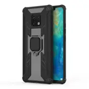 2 Pcs Iron Warrior Shockproof PC + TPU Protective Case for Huawei Mate 20 Pro, with Ring Holder(Black)