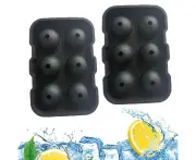 For Ice Chilling Cocktail Whiskey Tea Coffee,Ice Cube Tray, Flexible - Ice hockey black