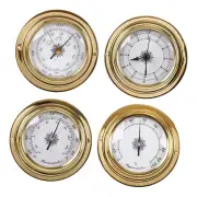 4 Pieces Thermometer Hygrometer Barometers Clock Weather Instrument for Sailing