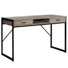 22 Taupe and Black Computer Desk With Two Drawers