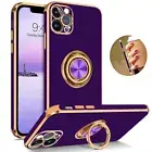 Shockproof Case For iPhone 14 13 Pro Max Hybrid Plating Rugged Cover+Golden Ring
