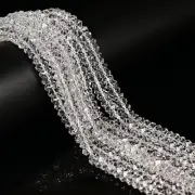 Clear K9 Crystal Glass Faceted Rondelle Beads Size 2x4mm 4x8mm 15.5" Strand