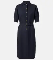 [Loro Piana] Loro Piana Linen and wool shirtdress AU 18 blue