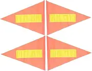 Abaodam 4pcs Fireman Safety Flag For Kids Bike Triangular Warning Banner Bike Trailer Flag For Mobility Scooter Kids Outdoor Cycling Supplies Yellow