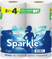 Tear-A-Square Paper Towels, 2 Double Rolls, Customizable Sheets