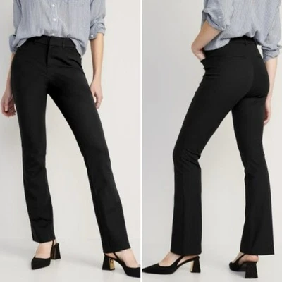 NEW Old Navy High Waisted Pixie Flare Pants Size 22 Black Stretch Work Office