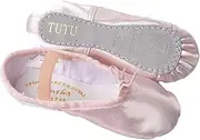 [GJY] Girls Ballet Shoes Pink Satin Slippers Suitable for Gymnastics and Yoga Lace-Free Ballet Shoes (Pink) (Color : 34)