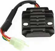 Voltage Regulator Rectifier Universal Motorcycle Voltage Stabilizer Motor Bike 12V 6v Regulator Current Rectifier ATV Scooter 4 Pin AVR Autostabilizer(Color:C)