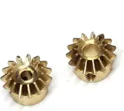 Gears Pinion Gear Set, Pinion Gear 2PCS 0.8M 15T Bevel Pinion Gear 1:1 Bevel Gear 3mm 4mm 5mm 6mm 6.35mm Bore Hole 0.8 Module 15 Teeth Brass Bevel Gear M3 Screw bore Shaft(6mm Brass)
