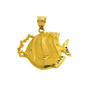14K Gold Jumbo Angelfish Pendant