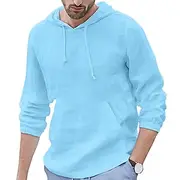 Men's Linen Shirt Cotton Linen Shirt Summer Shirt Beach Shirt Plain Hawaiian Holiday Black White Blue Long Sleeve Hooded Spring Summer Clothing Apparel Basic