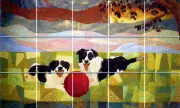 Puppy Countryside Mural Ceramic Backsplash Tile #800