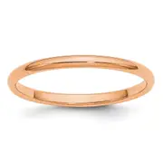 Solid 18K Yellow Gold Rose Gold 2mm Half Round Men's/Women's Wedding Band Ring Size 12