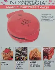 Nostalgia MyMini Heart Shape Waffle Maker NEW IN BOX SEALED NIB Griddle