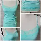 Cami Tank M Aqua Teal Lace Top ASO Elena Gilbert Bella Whimsy Fairy NWT Y2k vtg