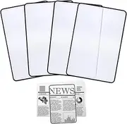 HOYDATE 4Pcs Page Magnifying Sheet 3X Lightweight Optical Plastic Fresnel Lens Bookmark Flat Magnifier for The Elderly and People with Low Vision Reading Small Prints, Maps and Books
