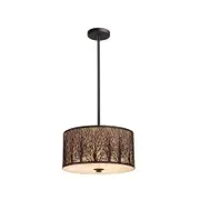 CLA Lighting AUTUMN Aged Bronze with Amber Lining Pendant - 40cm