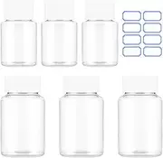 6 Pcs Clear Pill Bottle 30ml/80ml Plastic Medicine Containers Sample Jar with Caps Refillable Tablet Storage Holder Empty Reagent Chemical Organizers Small Travel Pill Cases for Liquid Solid