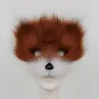 Half Face Fox Mask Furry Halloween Cosplay Party Costume Cat Mask