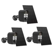3Pcs 1080P Security Camera Wireless Outdoor with Solar Panel, Color Night Vision, PIR Motion Detection, 2 Way Talk, Live View Surveillance Cam
