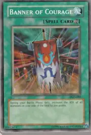 A1186 YUGIOH SPELL CARD BANNER OF COURAGE PGD-089