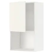 METOD wall cabinet for microwave oven, white/Vallstena white, 60x37x100 cm
