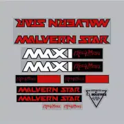 Malvern Star - Maxi FREEWHEEL "custom" red decal set - old school bmx