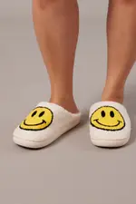 Yellow Smiley Face Mule Slippers