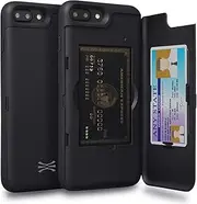 TORU CX PRO Case for iPhone 8 Plus / 7 Plus, with Card Holder | Slim Protective Shockproof Heavy Duty Cover with Hidden Credit Cards Wallet Flip Slot Compartment Kickstand | Include Mirror - Black