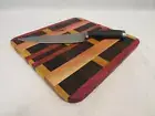 Black Walnut/Pink Ivory/Yellowheart End Grain Cutting Board/Cheese Plate