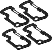 Small Carabiner - 4X Spring Snap Key Chain Clips,Stainless Steel Bottle Opener, Quick Release D Ring Shape Hook for Hammocks, Backpacks, Outdoor Gear
