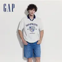 在飛比找momo購物網優惠-【GAP】男裝 Logo純棉印花短袖POLO衫-白色(885