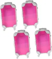 SHINEOFI 4pcs Box Mini Storage Box Artificial Lollipop Trolley Suitcase Props Small Suitcase Small Bottle Wish Bottle Figurine Perfume Professional Suitcase Bagged Pendant Rosy Abs