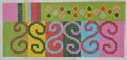 Hand-painted Needlepoint Canvas, Multi-colored glasses case, 18" mesh, NEW