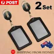 2 Sets Retractable Lanyard ID Badge Opal Card Holder Business Security Pass AUS