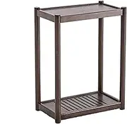 PC Stand 2-Tier Mobile CPU Holder Wood PC Tower Stand with Invisible Caster Wheels Floor Standing PC Main Case Stand for Home Office CPU Tower Stand(Brown,Large)
