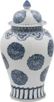 Temple Jar Vase Multi Flowers Lamp White Blue Colors May Vary Variable